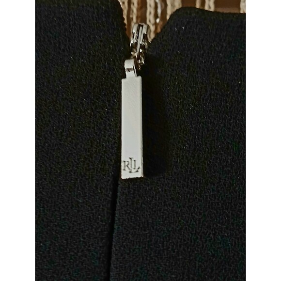 Lauren Ralph Lauren Elegant Black Evening Dress Sz 14 Bell Long Sleeve Chic - Picture 3 of 8